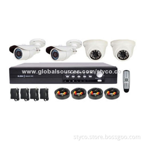 4 Channel DVR Kits, 4 Channel D1 Resolution, IR Camera up to 25M IR Night Vision Distance